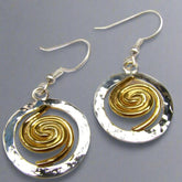 Spiral o)f Life Circle Earrings (22ct Gold Vermeil Spiral) Large - Doyle Design Dublin